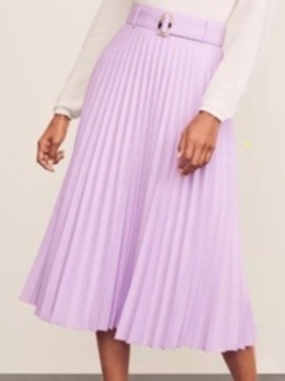 Ann Taylor Lavender Pleated Midi Skirt